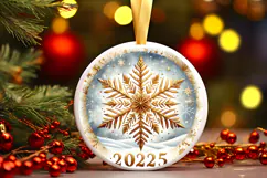 Round Christmass Ornament PNG Product Image 1