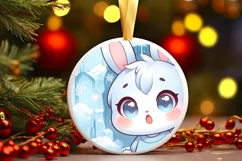 Round Christmas Ornament Sublimation|Clipart Product Image 1