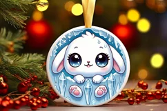 Round Christmas Ornament Sublimation|Clipart Product Image 1