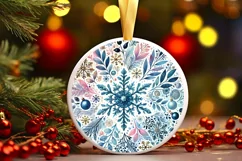 Round Christmas Ornament Sublimation|Clipart Product Image 1