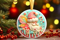 Round Christmas Ornament Sublimation|Clipart Product Image 2