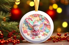 Round Christmas Ornament Sublimation|Clipart Product Image 2