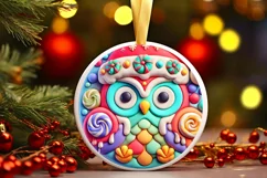Round Christmas Ornament Sublimation|Clipart Product Image 2