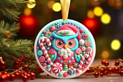Round Christmas Ornament Sublimation|Clipart Product Image 2