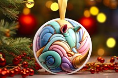 Round Christmas Ornament Sublimation|Clipart Product Image 1