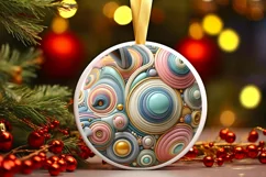 Round Christmas Ornament Sublimation|Clipart Product Image 1