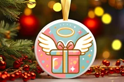 Round Christmas Ornament Sublimation|Clipart Product Image 2