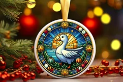Round Christmas Ornament Sublimation|Clipart Product Image 1