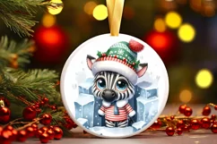 Round Christmas Ornament Sublimation|Clipart Product Image 1
