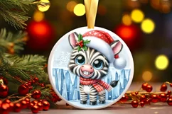 Round Christmas Ornament Sublimation|Clipart Product Image 1