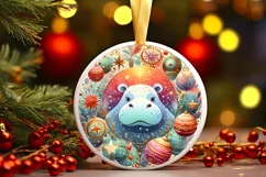 Round Christmas Ornament Sublimation|Clipart Product Image 1