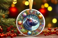 Round Christmas Ornament Sublimation|Clipart Product Image 1