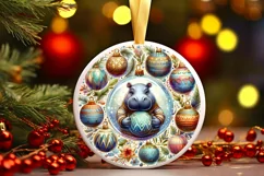 Round Christmas Ornament Sublimation|Clipart Product Image 1