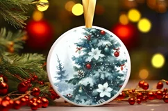 Round Christmas Ornament Sublimation|Clipart Product Image 2