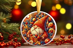 Round Christmas Ornament Sublimation|Clipart Product Image 2