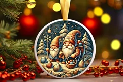 Round Christmas Ornament Sublimation|Clipart Product Image 2