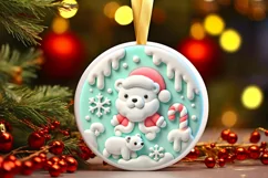Round Christmas Ornament Sublimation|Clipart Product Image 2
