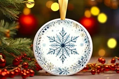Round Christmas Ornament Sublimation|Clipart Product Image 1