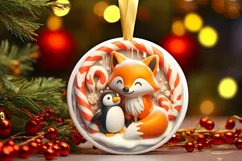 Round Christmas Ornament Sublimation|Clipart Product Image 2
