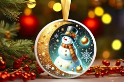 Round Christmas Ornament Sublimation|Clipart Product Image 2