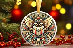 Round Christmas Ornament Sublimation|Clipart Product Image 1