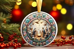 Round Christmas Ornament Sublimation|Clipart Product Image 1