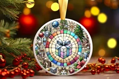 Round Christmas Ornament Sublimation|Clipart Product Image 2