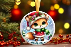 Round Christmas Ornament Sublimation|Clipart Product Image 2