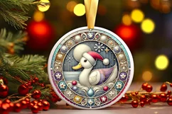 Round Christmas Ornament Sublimation|Clipart Product Image 2