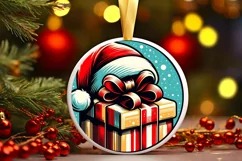 Round Christmas Ornament Sublimation|Clipart Product Image 1