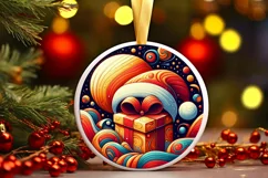 Round Christmas Ornament Sublimation|Clipart Product Image 1