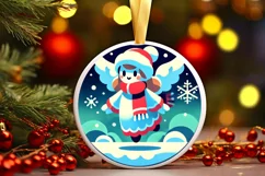 Round Christmas Ornament Sublimation|Clipart Product Image 2