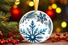 Round Christmas Ornament Sublimation|Clipart Product Image 1