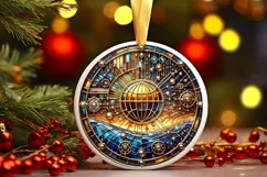 Round Christmas Ornament Sublimation|Clipart Product Image 2