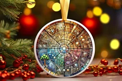 Round Christmas Ornament Sublimation|Clipart Product Image 2