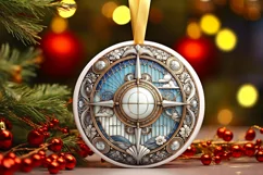 Round Christmas Ornament Sublimation|Clipart Product Image 2