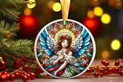Round Christmas Ornament Sublimation|Clipart Product Image 2