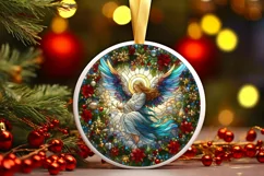 Round Christmas Ornament Sublimation|Clipart Product Image 2