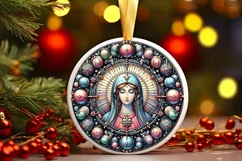 Round Christmas Ornament Sublimation|Clipart Product Image 2