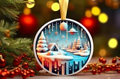 Round Christmas Ornament Sublimation|Clipart Product Image 2