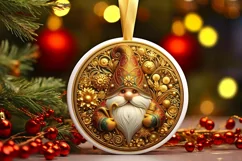 Round Christmas Ornament Sublimation|Clipart Product Image 2