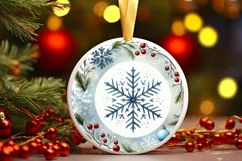 Round Christmas Ornament Sublimation|Clipart Product Image 1