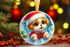Round Christmas Ornament Sublimation|Clipart Product Image 2