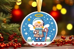 Round Christmas Ornament Sublimation|Clipart Product Image 2