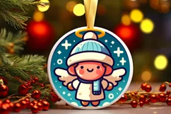 Round Christmas Ornament Sublimation|Clipart Product Image 2