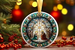 Round Christmas Ornament Sublimation|Clipart Product Image 2