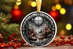 Round Christmas Ornament Sublimation|Clipart Product Image 2