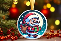 Round Christmas Ornament Sublimation|Clipart Product Image 1
