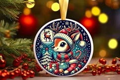 Round Christmas Ornament Sublimation|Clipart Product Image 2