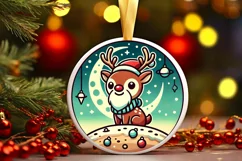 Round Christmas Ornament Sublimation|Clipart Product Image 2